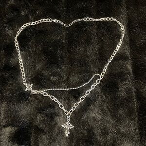 Silver Cross Pendant Necklace